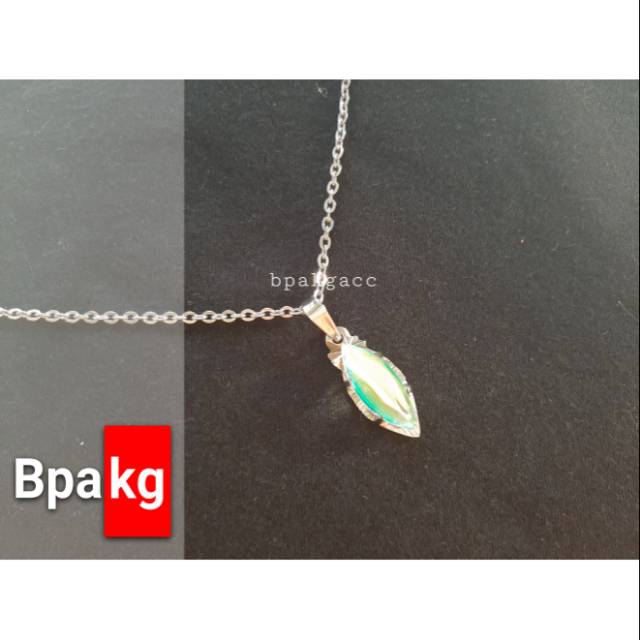 Kalung liontin kalimaya markis # Kalung monel besi putih asli anti karat silver wanita pria keren