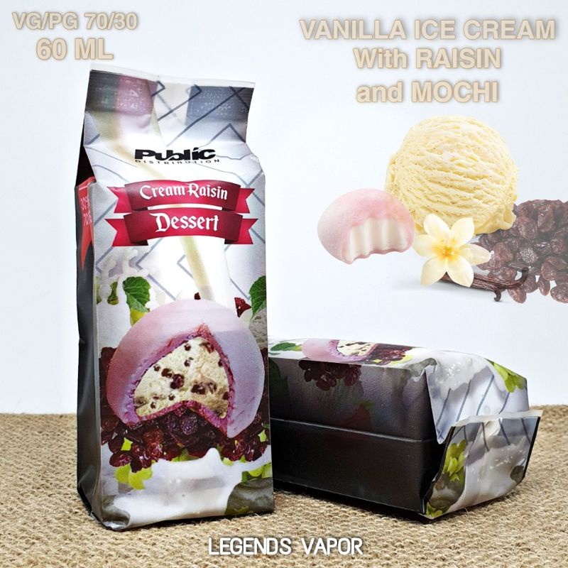 FREEBASE - LIQUID CREAM RAISIN DESSERT V2 Vanilla Ice Cream Raisin Mochi 60ML AUTHENTIC