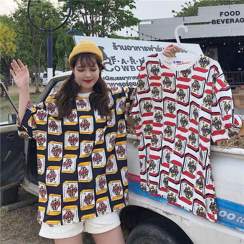 Oversize Tee Tshirt Model Longgar Utk Wanita Motif Cereal