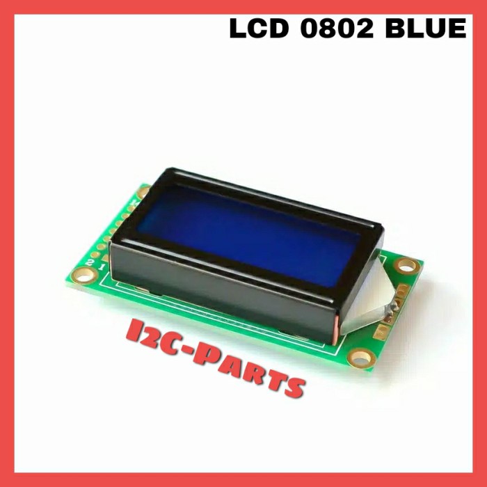 LCD 8x2 0802 2x8 Blue Color Backlight warna Biru Karakter Character