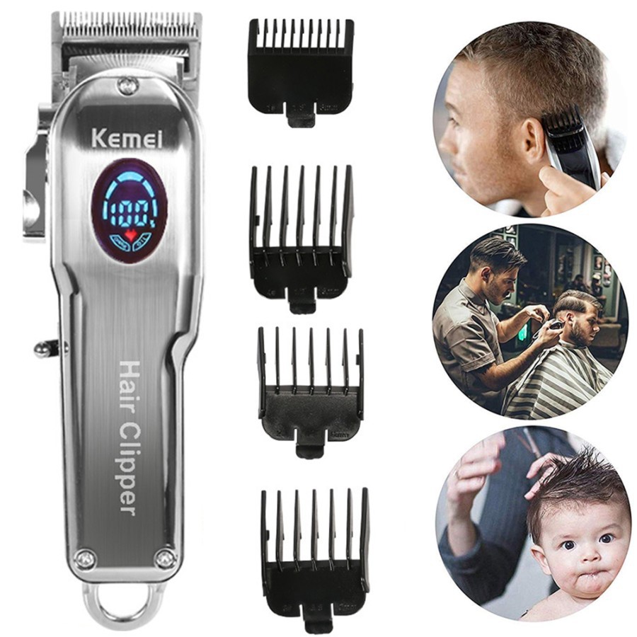 Alat Cukur Rambut Kemei KM2002 Professional Rechargeable Electric Hair Clipper Cordless