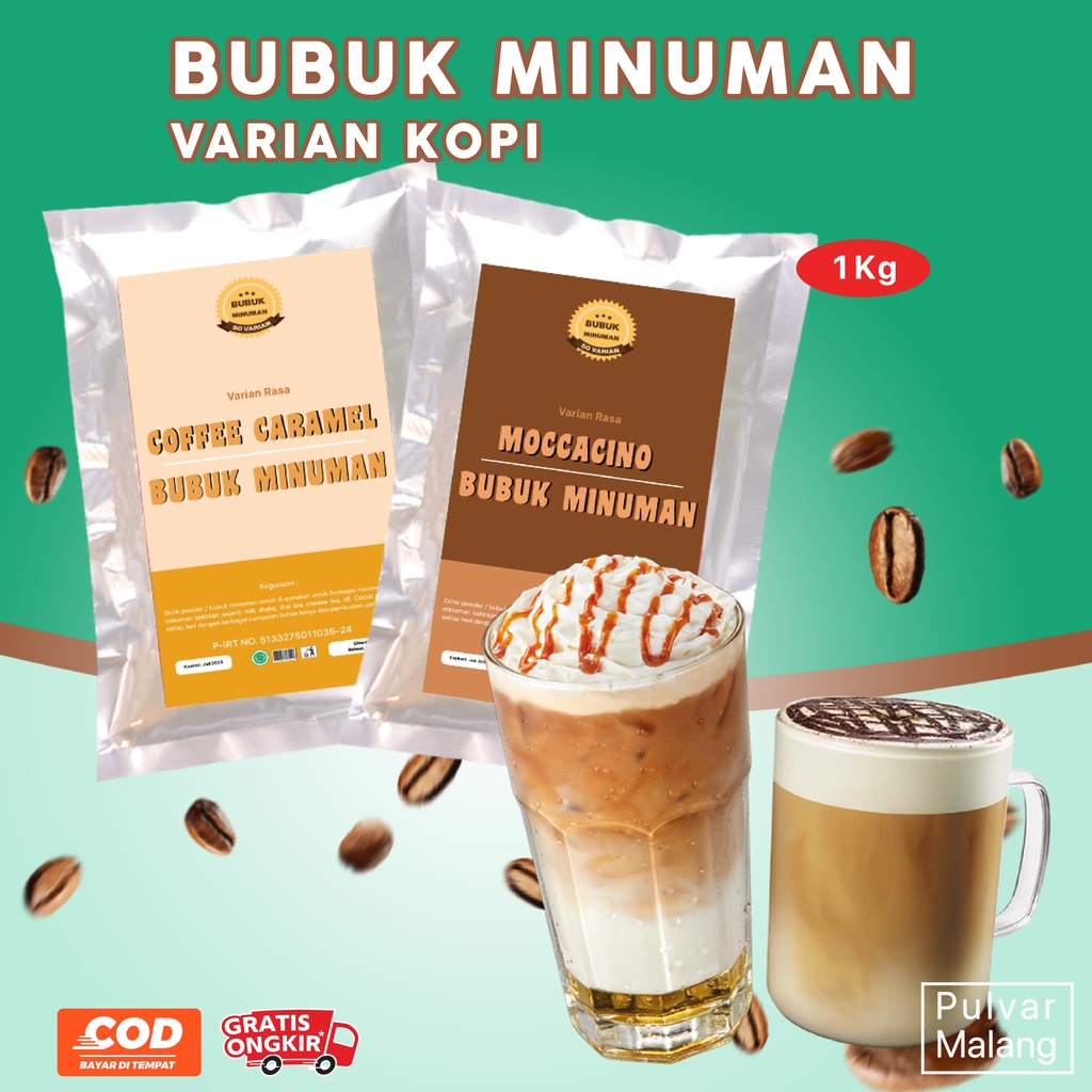 BUBUK MINUMAN RASA / BUBUK MINUMAN ANEKA RASA KOPI 1KG / BUBUK MINUMAN KEKINIAN / BUBUK MINUMAN INSTAN / BUBUK MINUMAN VARIAN KOPI / DRINK POWDER 1KG