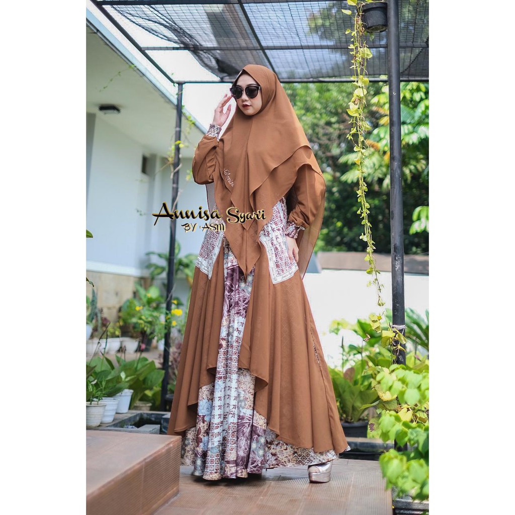 Dress Annisa Syari By asm Fashion Couple Gamis Terlaris 2021 // Obral Gamis Cantik Murah Terbaru