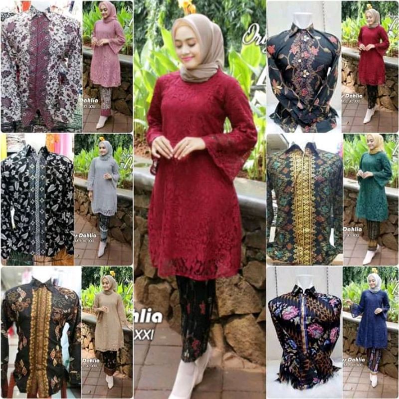Produsen Terlaris | Couple Tunik Brukat / Kebaya Couple Keluarga / Kemeja Hem Panjang 1gpwrbbC9RAwQN