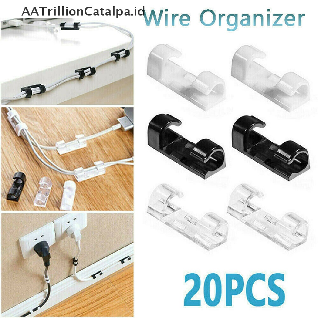 【AATrillionCatalpa】 20pcs Wire Organizer Securing Cable Clamp Storage Clips Buckle Line Finishing ID