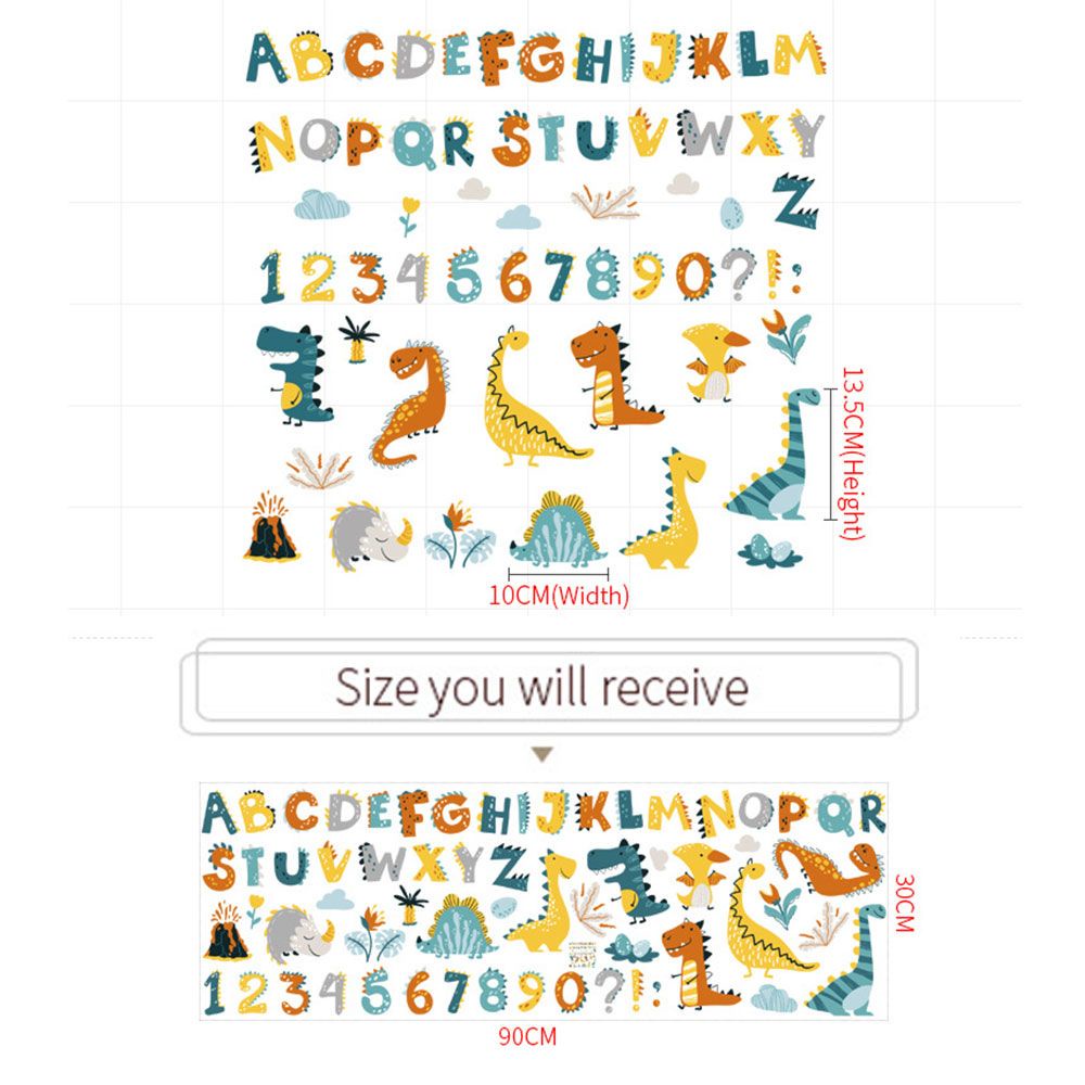 Solighter Stiker Dinding Motif Angka + Dinosaurus Bahan Pvc Untuk Dekorasi Kamar Tidur