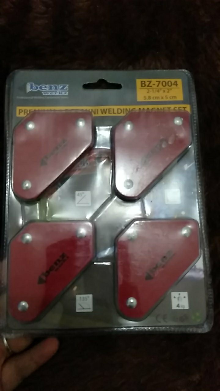 Benz Siku Magnet 2 Inch Magnetic Welding Holder Siku Magnet Las Set 4 Pcs Bz-7004 Perkakas Tukang