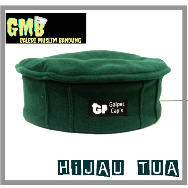 peci songkok pakol lipat hijau tua