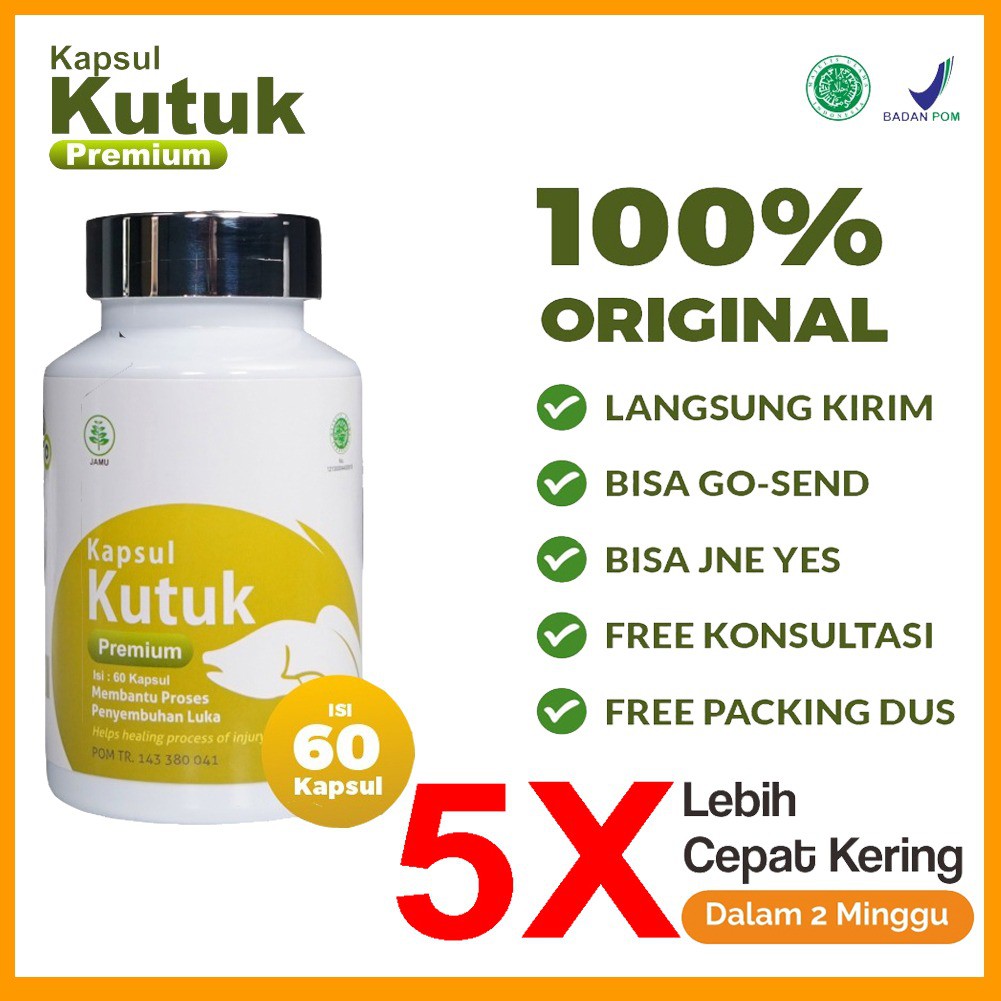 Obat Luka Langsung Kering || Paket 3 Botol Kapsul Kutuk Premium 5x Cepat Sembuh - Albumin Ikan Gabus