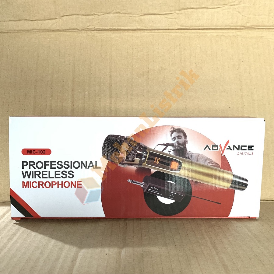 Mic Microphone Wireless Single Profesional Advance 102 Mik Tanpa Kabel