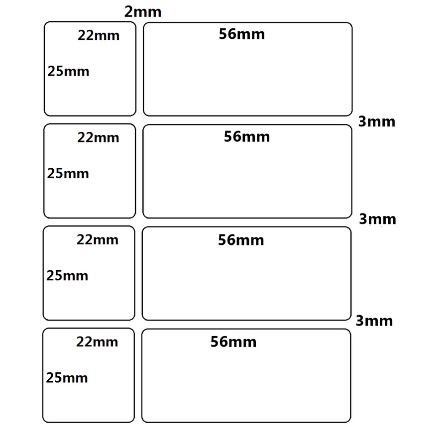 

Thermal ECO (22+56) x 25mm 1Line 1000pcs Gap 3mm Core 1 Inchi