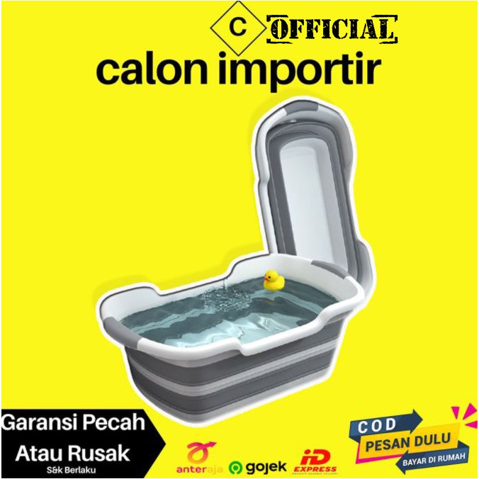 Bak Ember Mandi Bayi Baru Lahir Lipat Plastik Puku Baby Bathtub Portable 60 x 40CM Kekinian Praktis