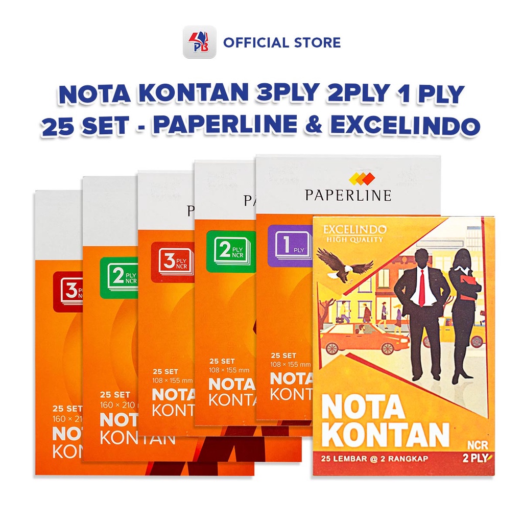 

Buku Nota Kontan Paperline Lapisan 1 2 3 Ply Macam Ukuran dan Kwitansi Excelindo / PB EDUKASI ANAK - PBNB