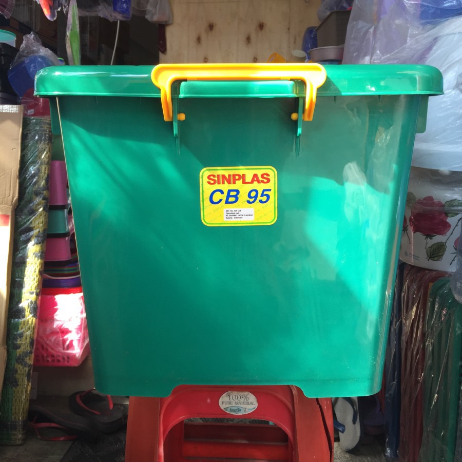 Container Box Sinplas CB 95 Liter Shinpo Dengan Roda / Box Kontainer Plastik Industri CB95