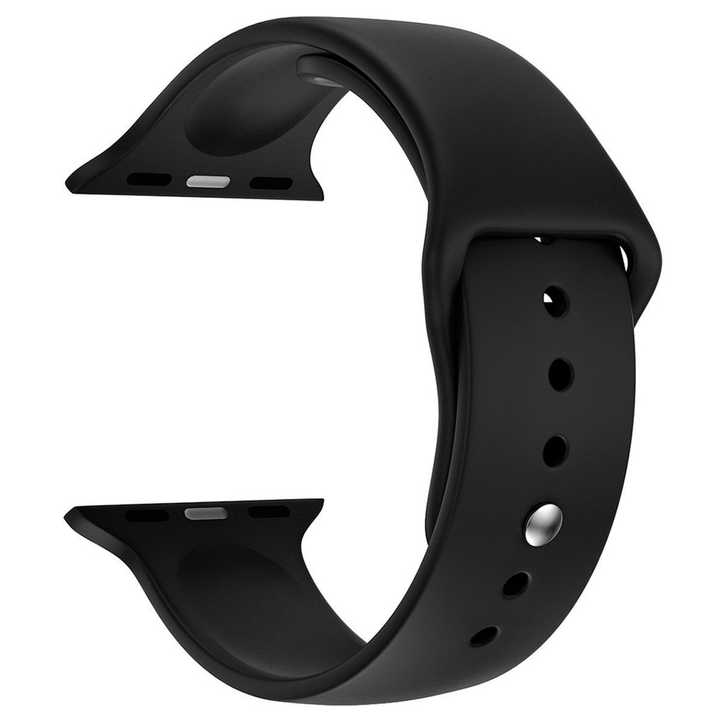 Tali Jam iwatch Apple Watch Sport Silicone Rubber Black Band Series 1 2 3 4 5  38mm 40mm