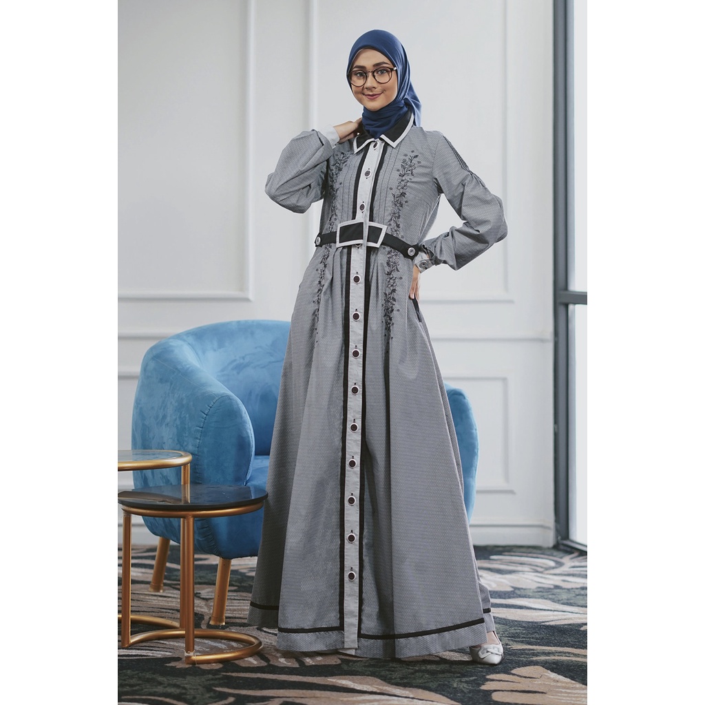 TUNEECA - GAMIS DRESS BUSANA WANITA MUSLIMA BRANDED PREMIUM ALMARI SERI Elsie