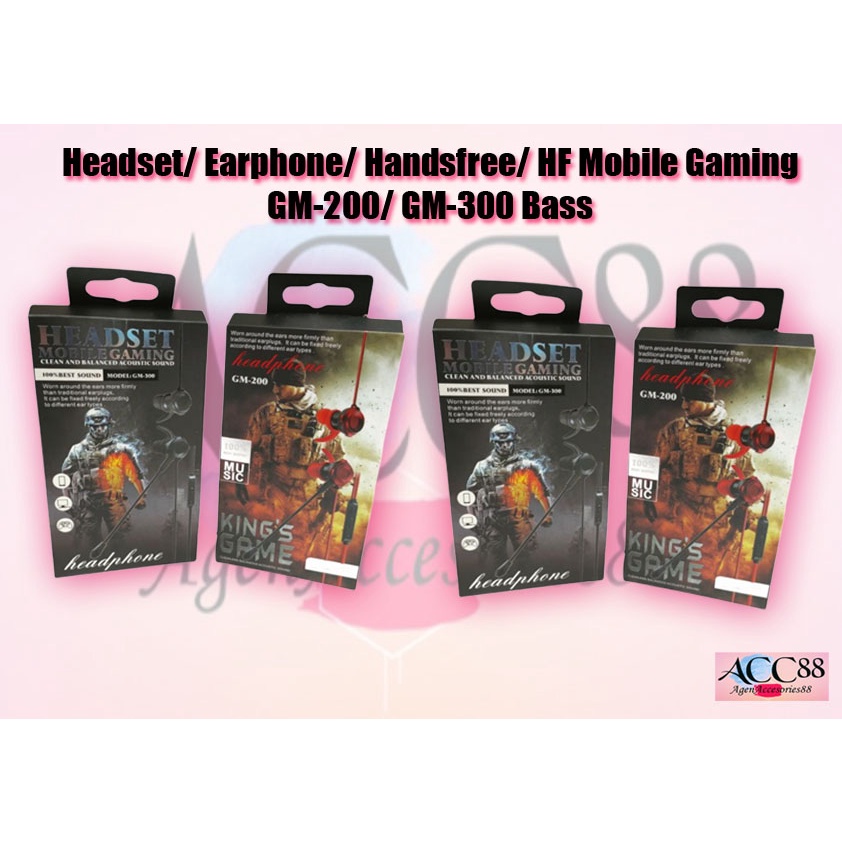 Headset/ Earphone/ Handsfree/ HF Mobile Gaming GM-300 Bass