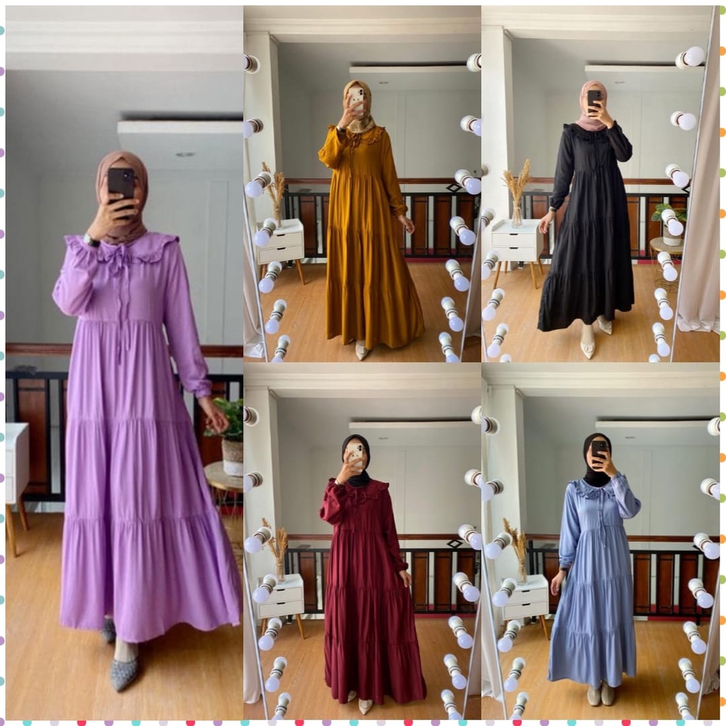Gamis Rayon Polos // Hanum dress //dress hanum //dress rempel //dress busui //dress polos //gamis//d