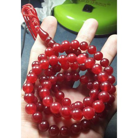 SUPER SALE Tasbih Batu Akik Yaman Merah Darah