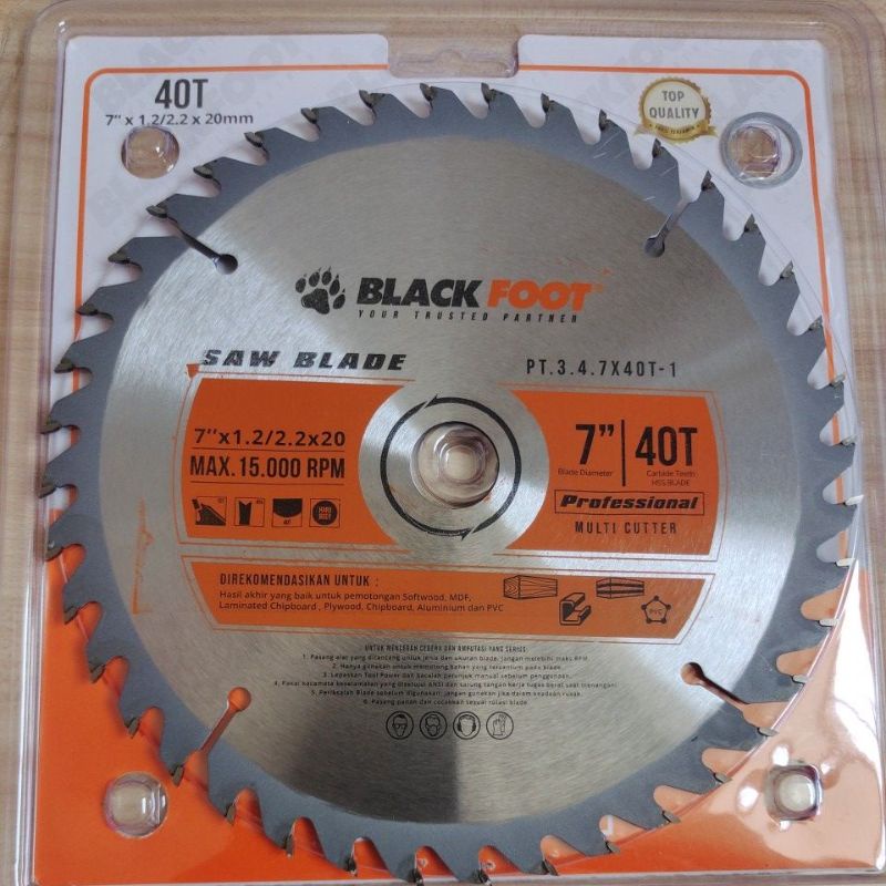 Blackfoot Saw Blade 7x40T / Blackfoot pisaw potong kayu 7x40T