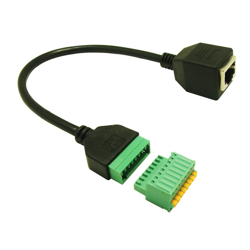1pcs RJ45 female cable RJ45 8p8c plug to 8 pin terminal  RJ45 to terminal block adapter RJ45