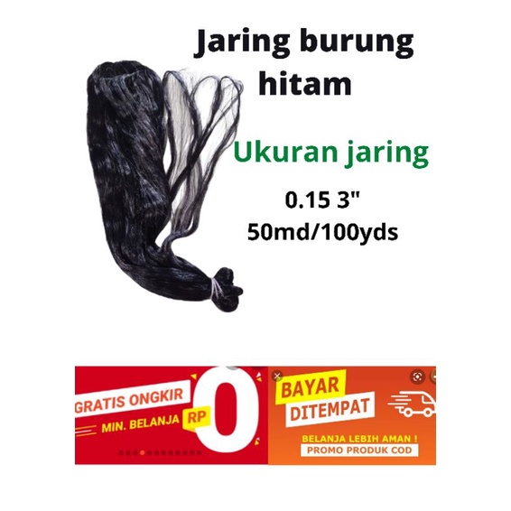 Jaring burung tekukur ruak ruak punai 0.15 3 inchi 50md/100yds  Jaring burung hitam jebakan burung jaring burung murah jala burung jaring burung sawah