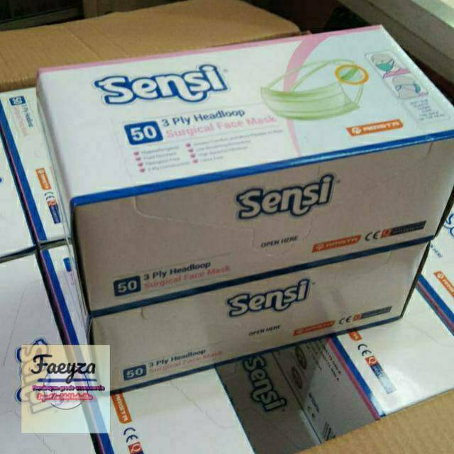 MASKER SENSI 3 PLY ORIGINAL 1 box isi 50pcs