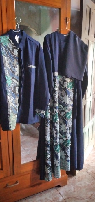 Batik Couple Muslim / Gamis Couple Keluarga Sabya