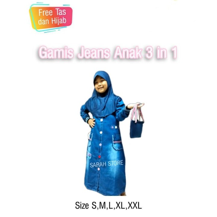 Gamis Anak Fashion Muslim Anak Perempuan Termurah ( Fre Hijab ) 2 - 12 Tahun