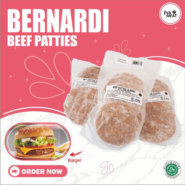 

Bernardi beef patties classic 6 biji / beef patties / beef patties daging sapi