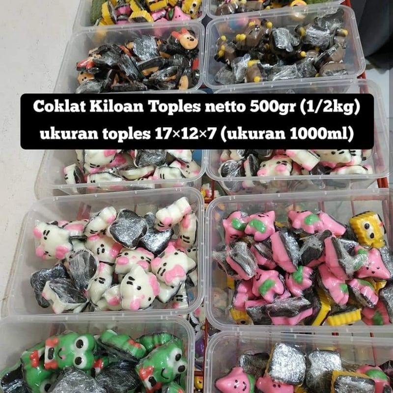 

Coklat karakter toples 500gr setengah kilo lebaran grosir cokelat kiloan HALAL MUI DINKES BAGABAGA