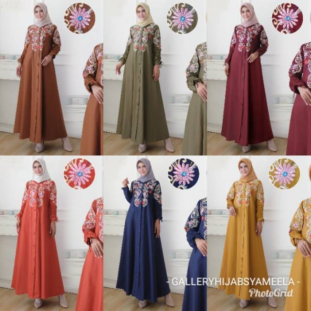 Baju Gamis Katun Jepang Original Gamis Katjep Bordiran Gamis Remaja Gamis Bordir Asli Gamis Kantor Shopee Indonesia