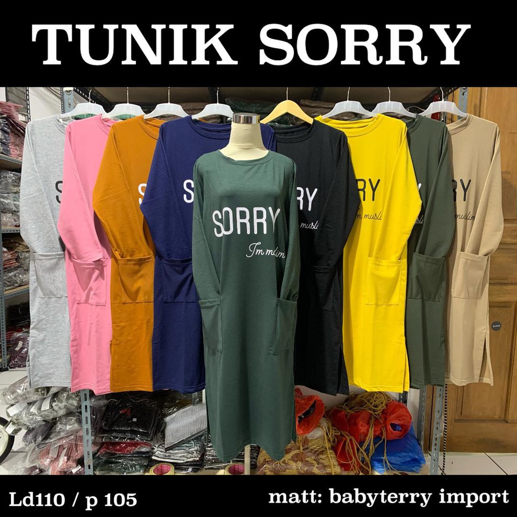 GTS TUNIK SORRY - JUMBO XXL BABYTERRY IMPORT POLOS KAOS IMPOR MURAH LD110 LD120 BUMIL BIGSIZE