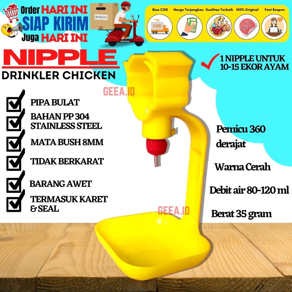 Nipel Ayam Nipple Nippel Nepel Drinker Ayam Tempat Minum Ayam Broiler-GEEA ID