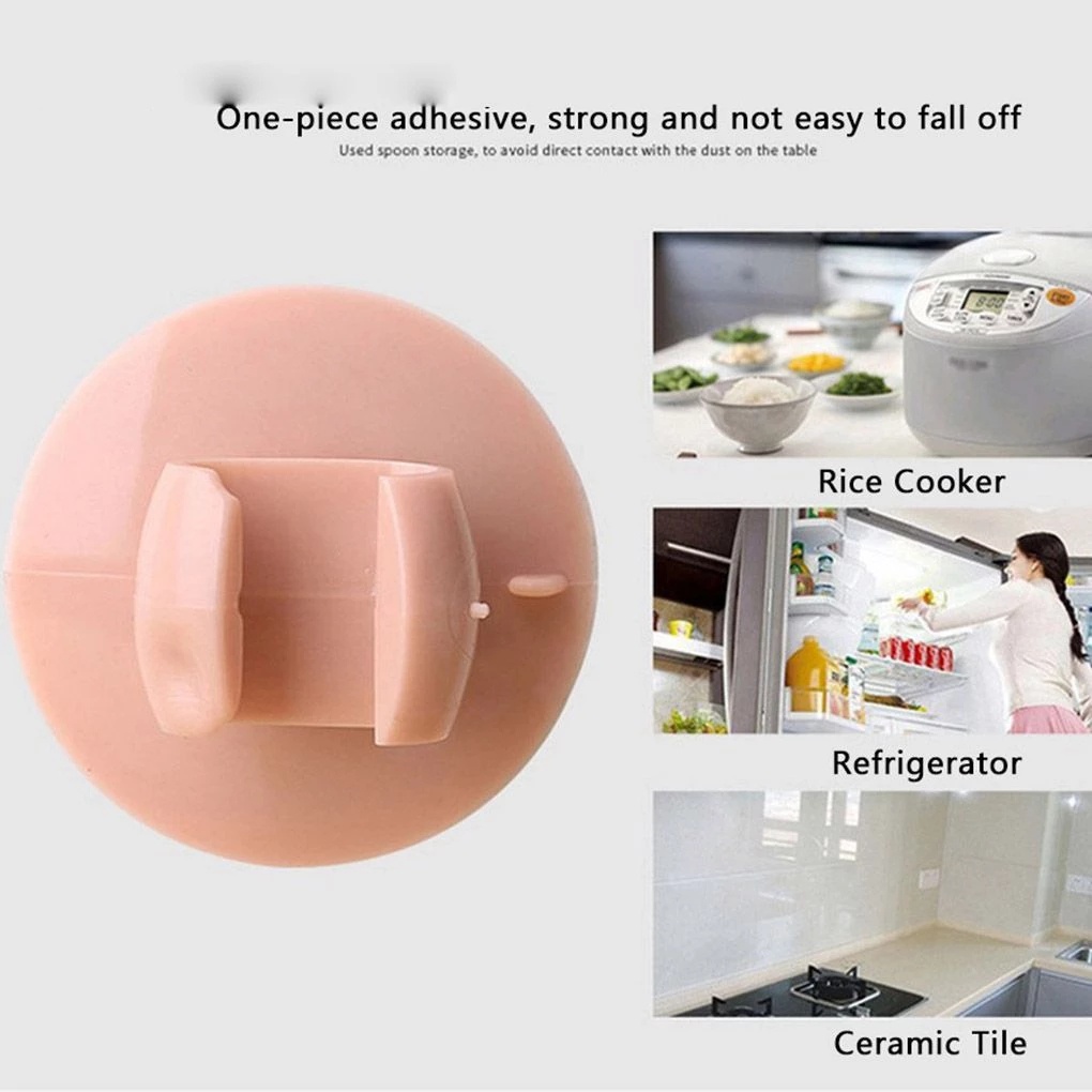 [Random Color Creative Portable Rice Cooker Rice Spoon Holder ] [Waterproof Suction Cup Wall-mounted Household Soup Spoon Rack Kitchen Organizer Gadgets]