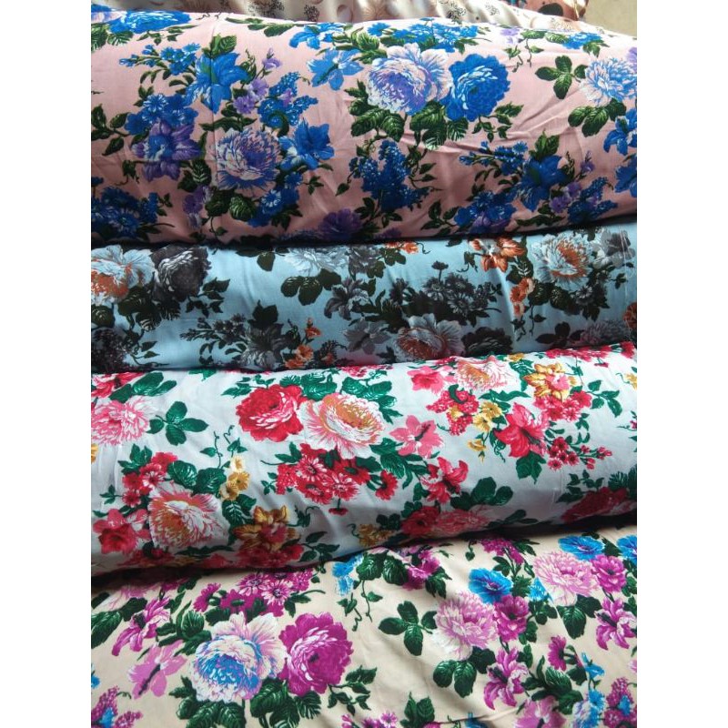kain rayon premium motif bunga besar