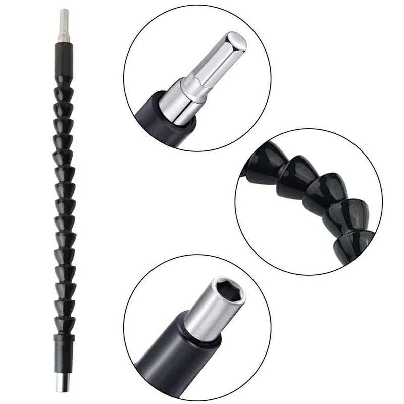 Set 2pcs Adaptor Bor Fleksibel Shaft Kepala Bor L Siku Obeng Hex Cordless Screwdriver