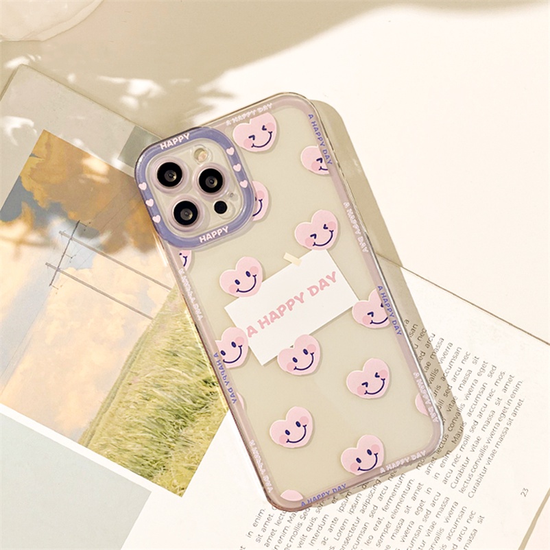 Case Bahan Silikon Desain Wajah Tersenyum Hati Untuk Vivo V23 V23e V21 V21e V20 T1 Pro Y21 Y33s Y33T Y21T Y76 Y55 Y15A Y01 Y20 Y20i Y20 Y15s Y12 Y50S Y1s Y20i Y12s Y15s Y50S Y12s Y20i