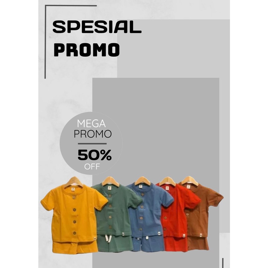 Kiano Set Celana Pendek Polos / Baju Anak Set Kiano 1-5 tahun