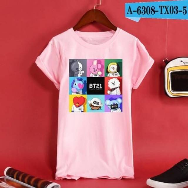 Kaos BT21 BTS JUNGKOOK TAEHYUNG SUGA RAPMON JIN SUGA