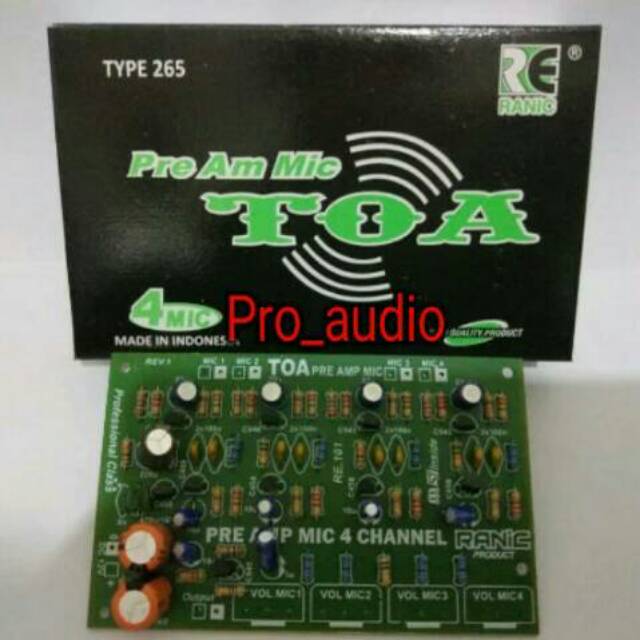 Kit pre Amp Mic TOA - Penguat mic 4 channel | Shopee Indonesia