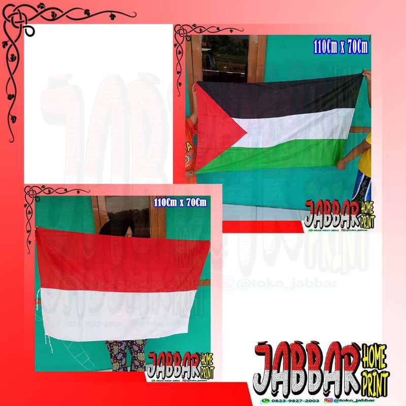 Bendera Indonesia dan Palestina