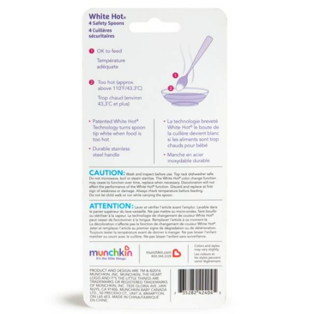 Munchkin White Hot Safety Spoon (metal) - 4pk