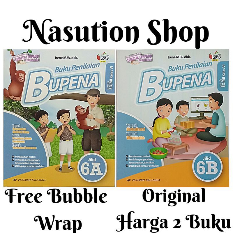 Paket Buku Bupena Kelas 6 Sd 6a 6b K13 Revisi Erlangga Shopee Indonesia