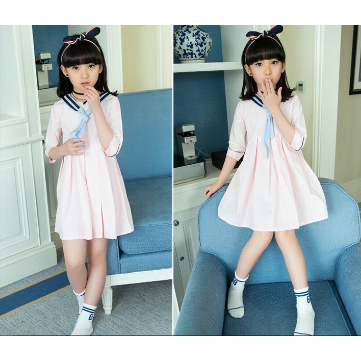 Dress Anak Sailor Pink IMPORT