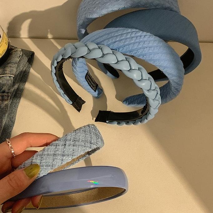 ハ Bando Fluffy & Lebar Early Spring Blue / Headband Spring Blue Terjangkau