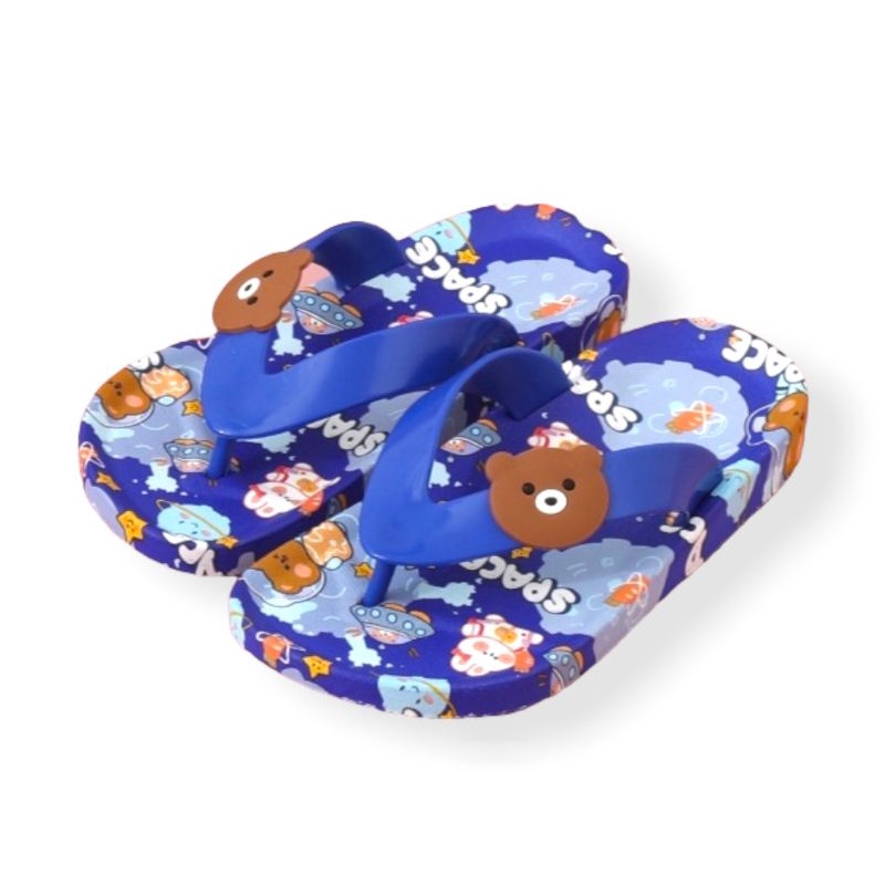 SANDAL JEPIT ANAK PEREMPUAN LAKI LAKI MOTIF BEAR NYAMAN SANDAL JELLY KARET ANAK UNISEX IMPORT MOTIF KEPALA BERUANG KEKINIAN