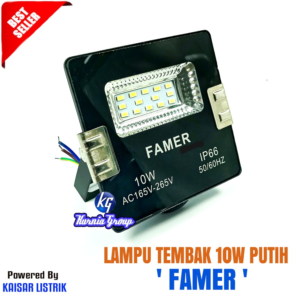 LAMPU SOROT LED TEMBAK 10W Putih AC 220V SLIM Panggung Flood Light Outdor 10watt Penerangan Lapangan