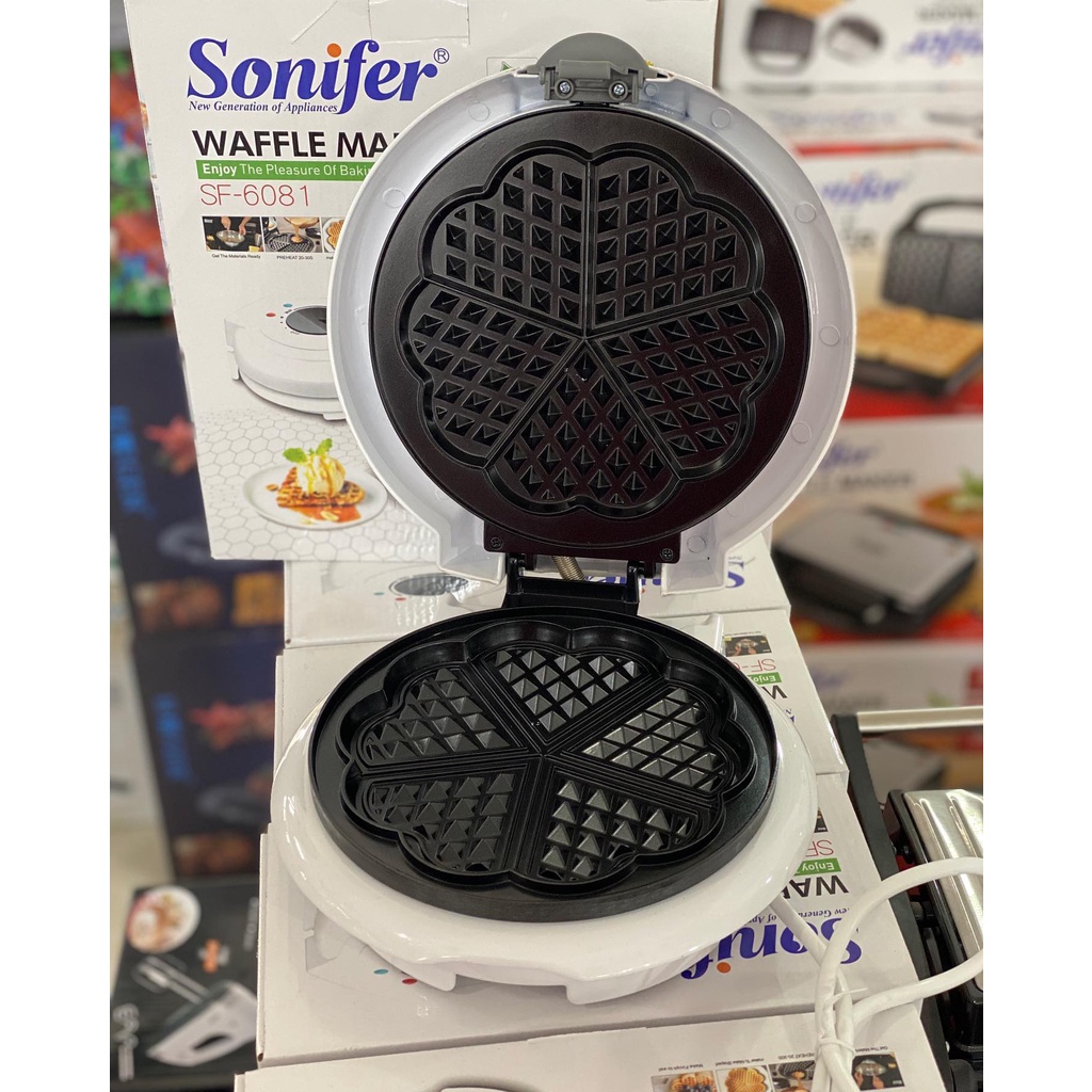 SONIFER Flower Waffle Maker Croffle Maker bentuk Love (+) FREE BUKU RESEP