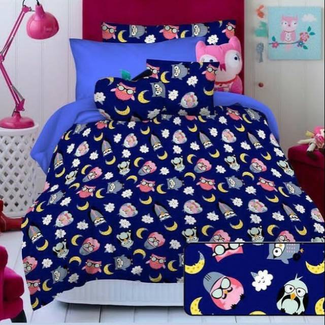 JUAL SPREI & BEDCOVER SET MOTIF OWL MOON